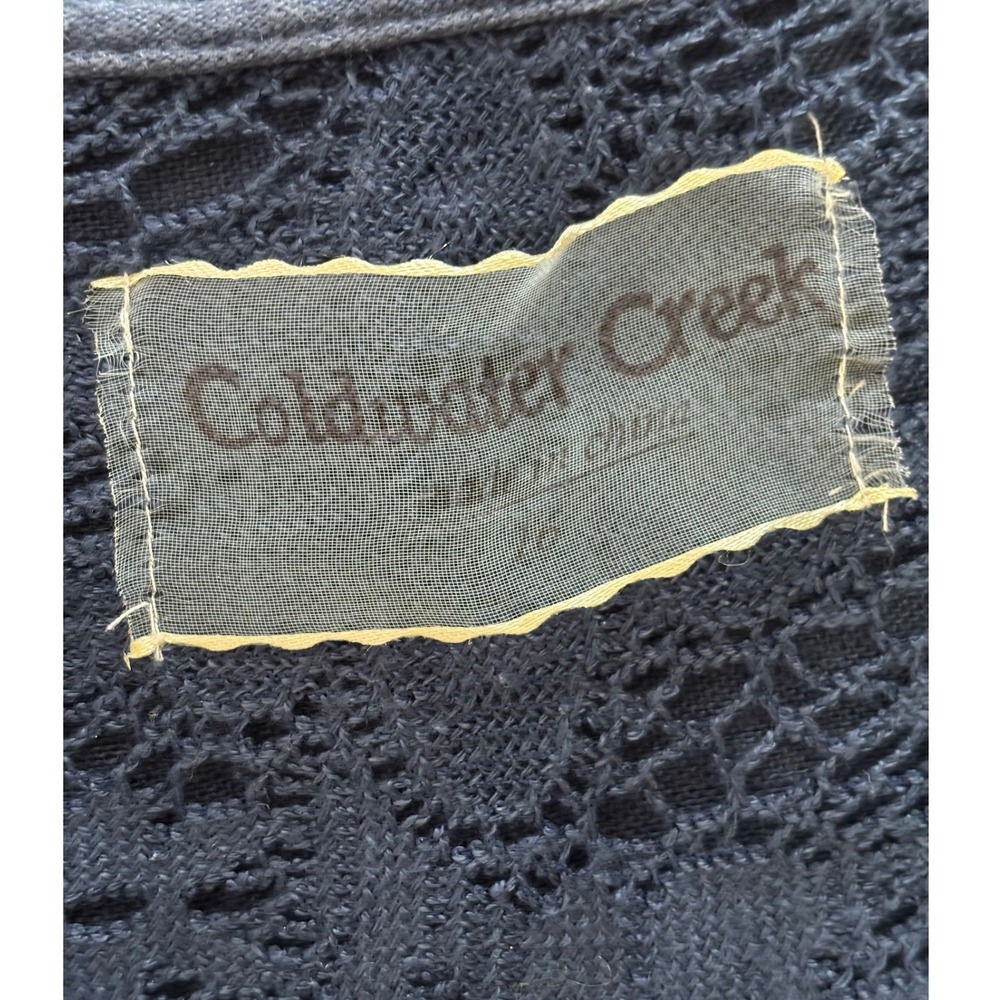 Coldwater Creek Womens Linen Vest L Boho Crochet Lace Dark Romantic Layering - Picture 4 of 8